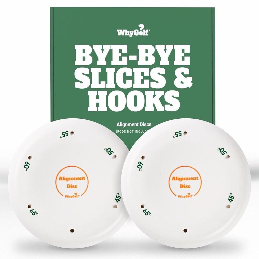 WhyGolf Bye-Bye Slices & Hooks Alignment Discs Golf Training Aid Open Box